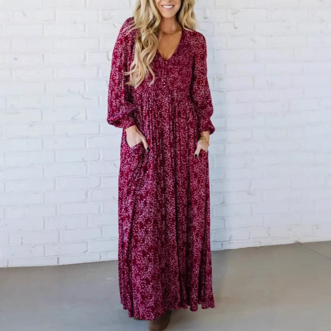 Robe longue à fleurs