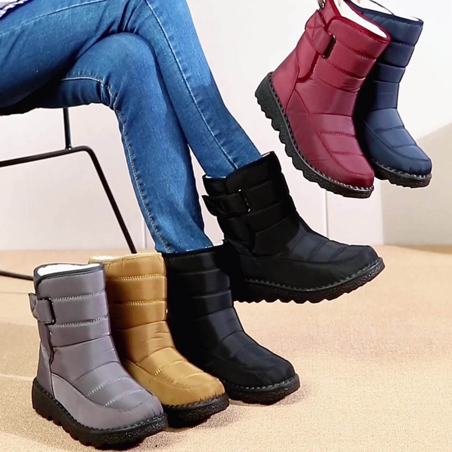 Velcro Neige Bottes Hiver