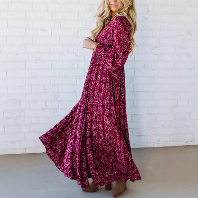 Robe longue à fleurs