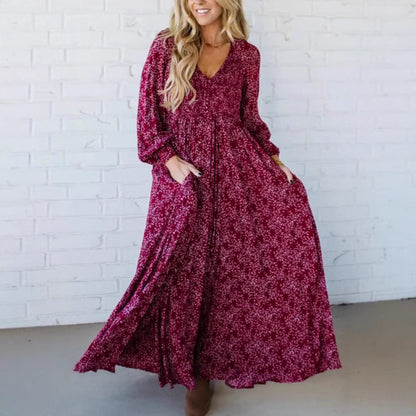 Robe longue à fleurs