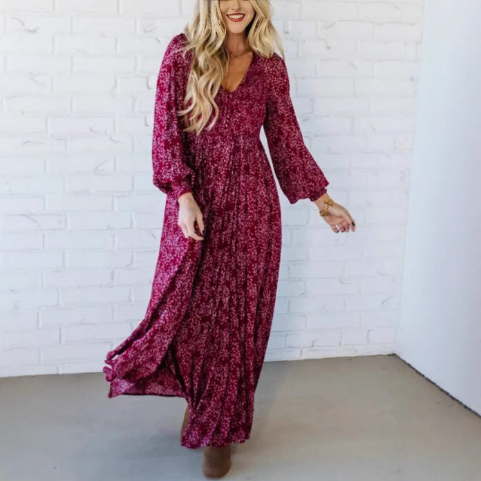 Robe longue à fleurs