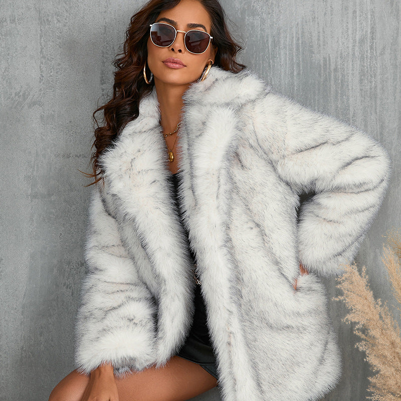 Manteau à col en fourrure Toka