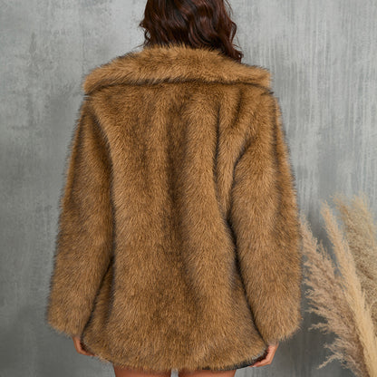 Manteau à col en fourrure Toka
